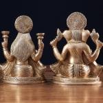 Pure Brass Ganesha Lakshmi Idol Set - 6" Height